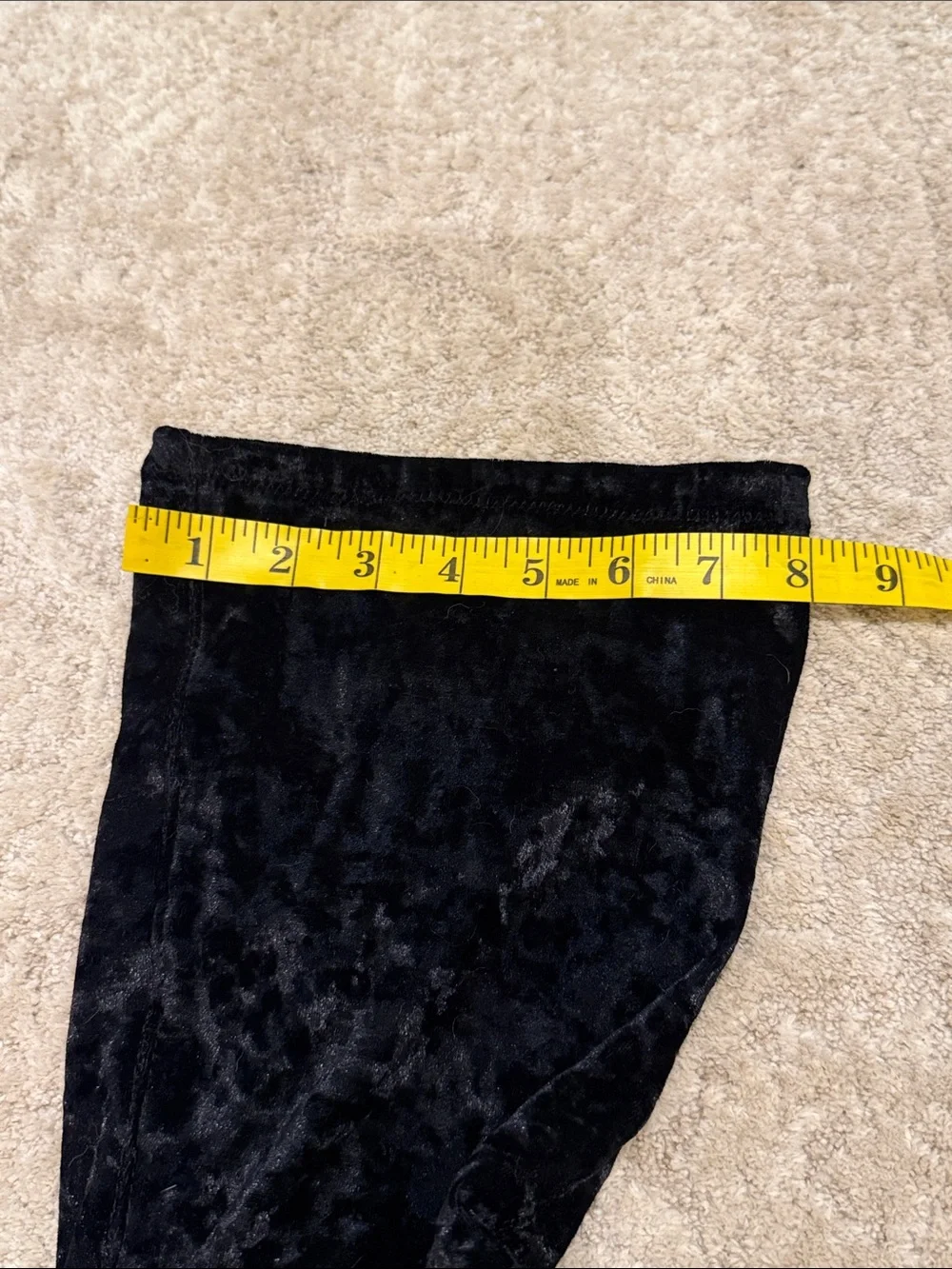 Vintage Report Black Crushed Velvet Over The Knee Boots Size 8